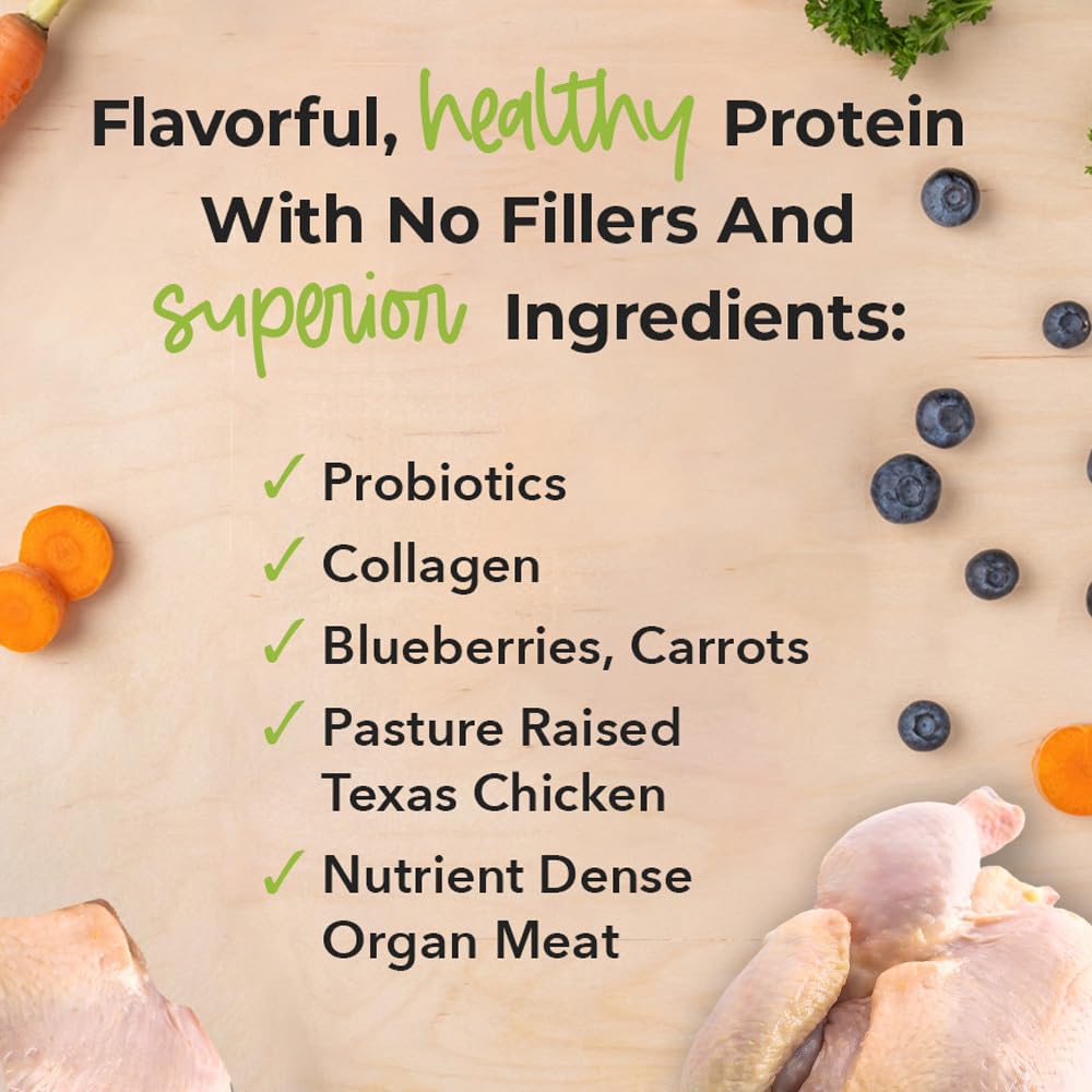 iHeartCats Nutrition Boost Chicken Cat Food Topper & Seasoning –Tasty Freeze Dried Chicken with Probiotics, Collagen, Salmon Oil, Blueberries & Carrots- 5 oz