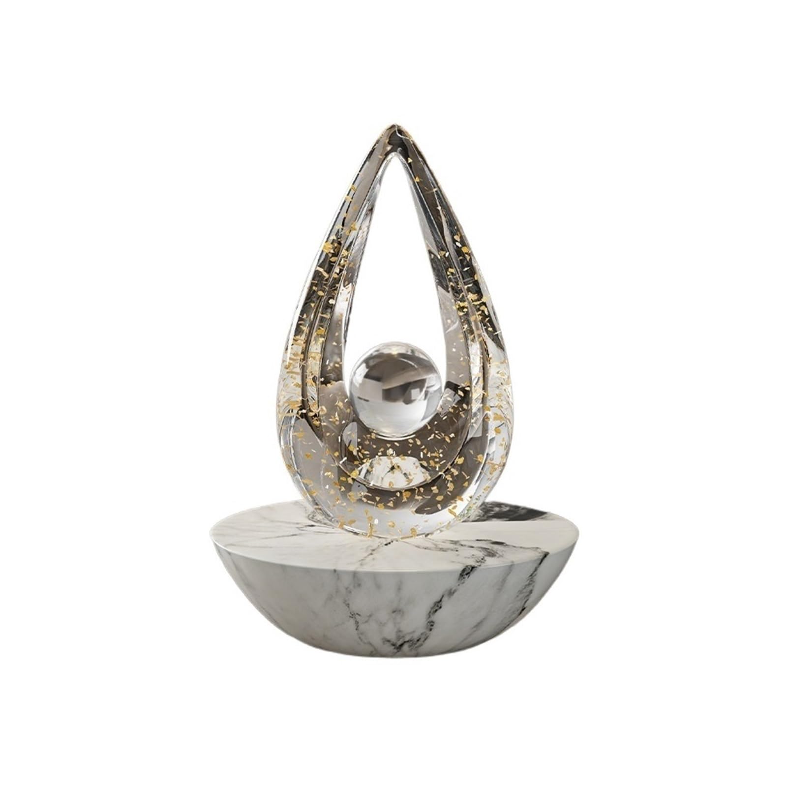 XYJIAOU2026 Desktop Figurines Transparent Teardrop Art Ornament Marble Sculpture Living Room Wine Cabinet Office Decoration(Clear)