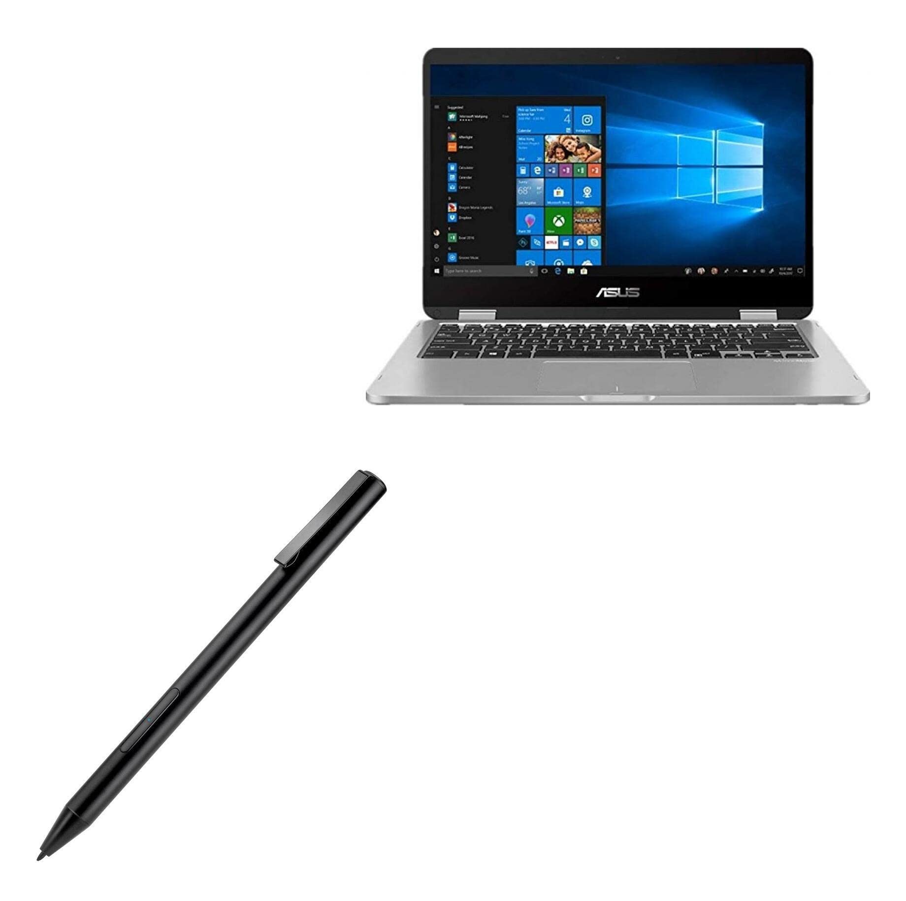 BoxWave Stylus Pen Compatible with ASUS VivoBook Flip 14 TP401MA - ActiveStudio MPP2.0 Active Stylus, Electronic Stylus MPP2.0 with Ultra Fine Tip for ASUS VivoBook Flip 14 TP401MA - Jet Black