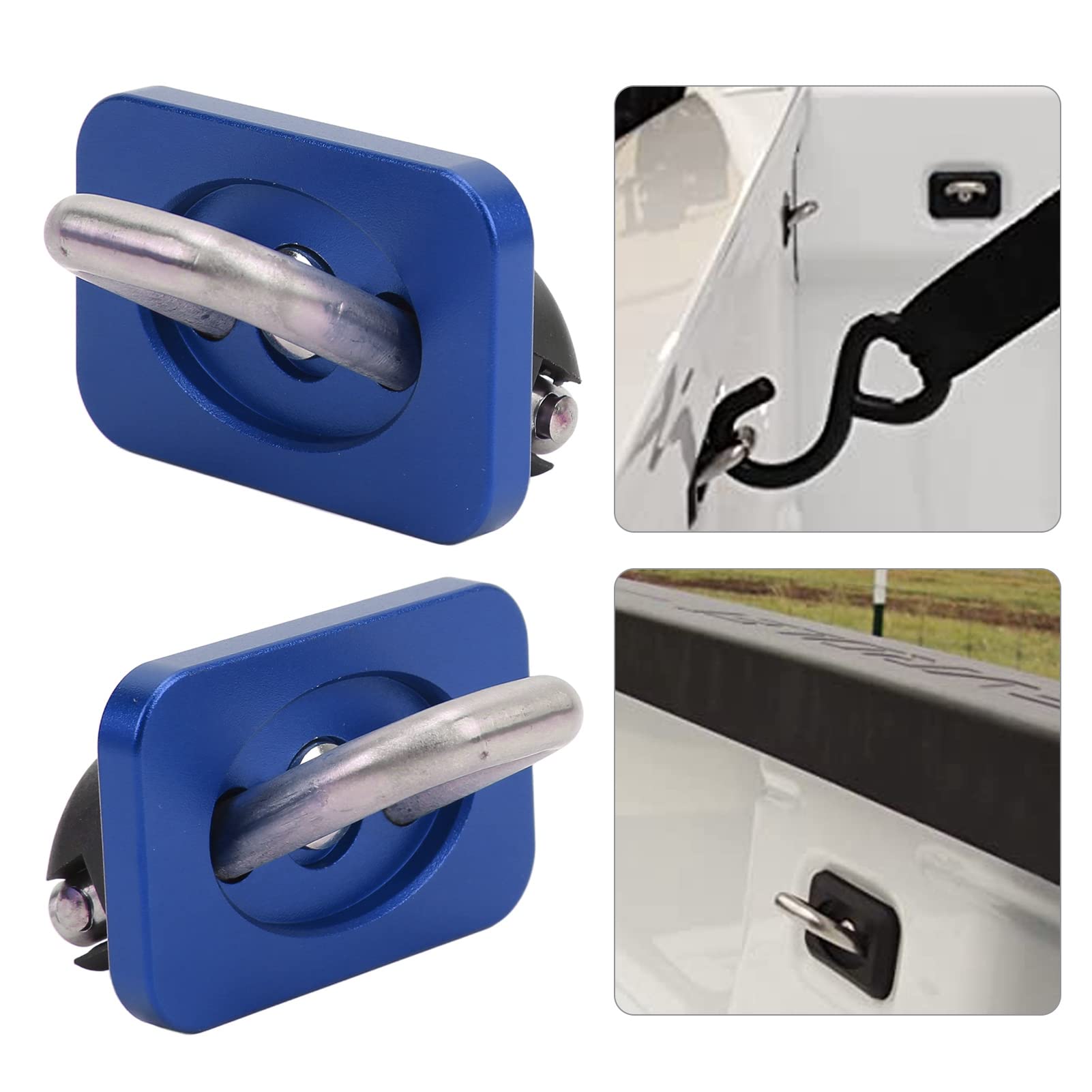 Ausla 9 Anclajes de Amarre para Caja de Camión, Acero Inoxidable, Capacidad de Carga de 1000 Libras, Crean Puntos de Amarre Seguros para Silverado 2007-2021 (Blue)