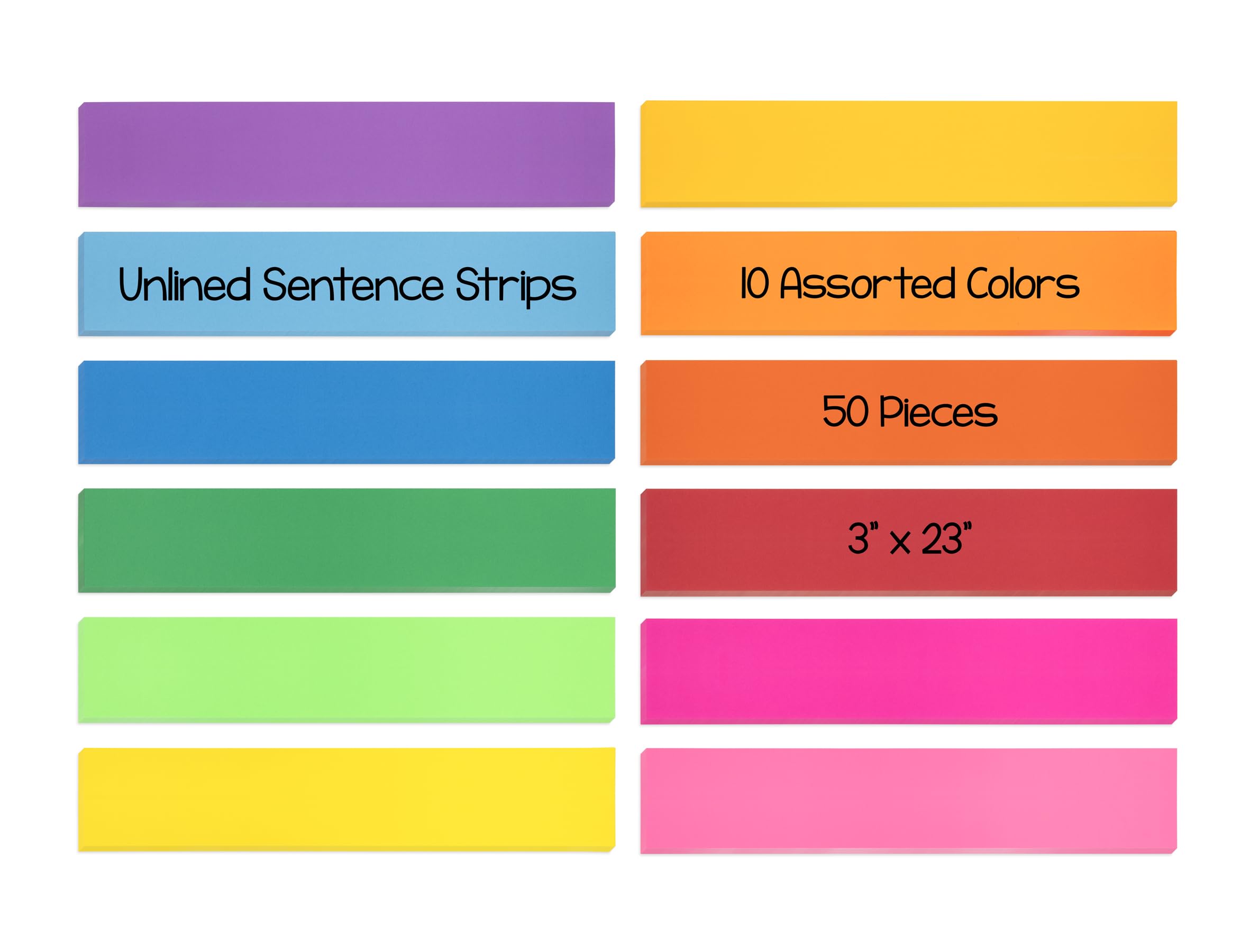 Hygloss Products Strips, Cardstock, 3" x 23" Size, Assorted (45323)