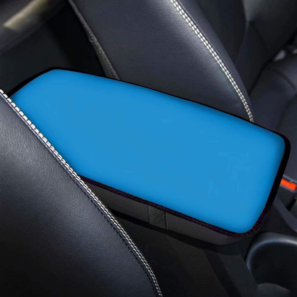 Allcute Center Console Cover, Universal Fit Soft Comfort Armrest Cushion Cover for Car, Pure Blue Pattern