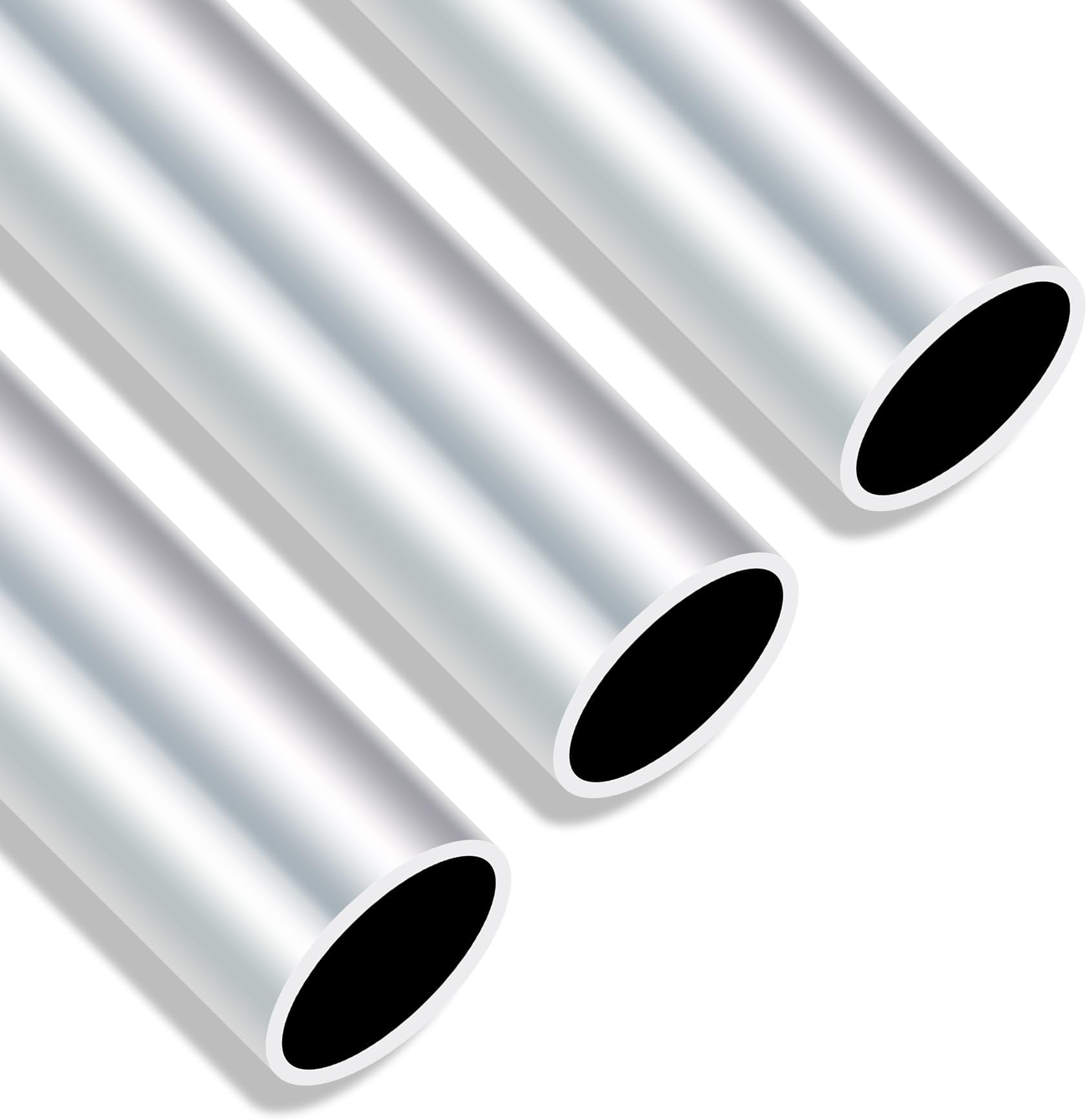 6063 Aluminium Round Tubes, 28mm OD 25mm ID 300mm Length 1.5mm Wall Seamless Straight Aluminium Tubing Pipe(3PCS)