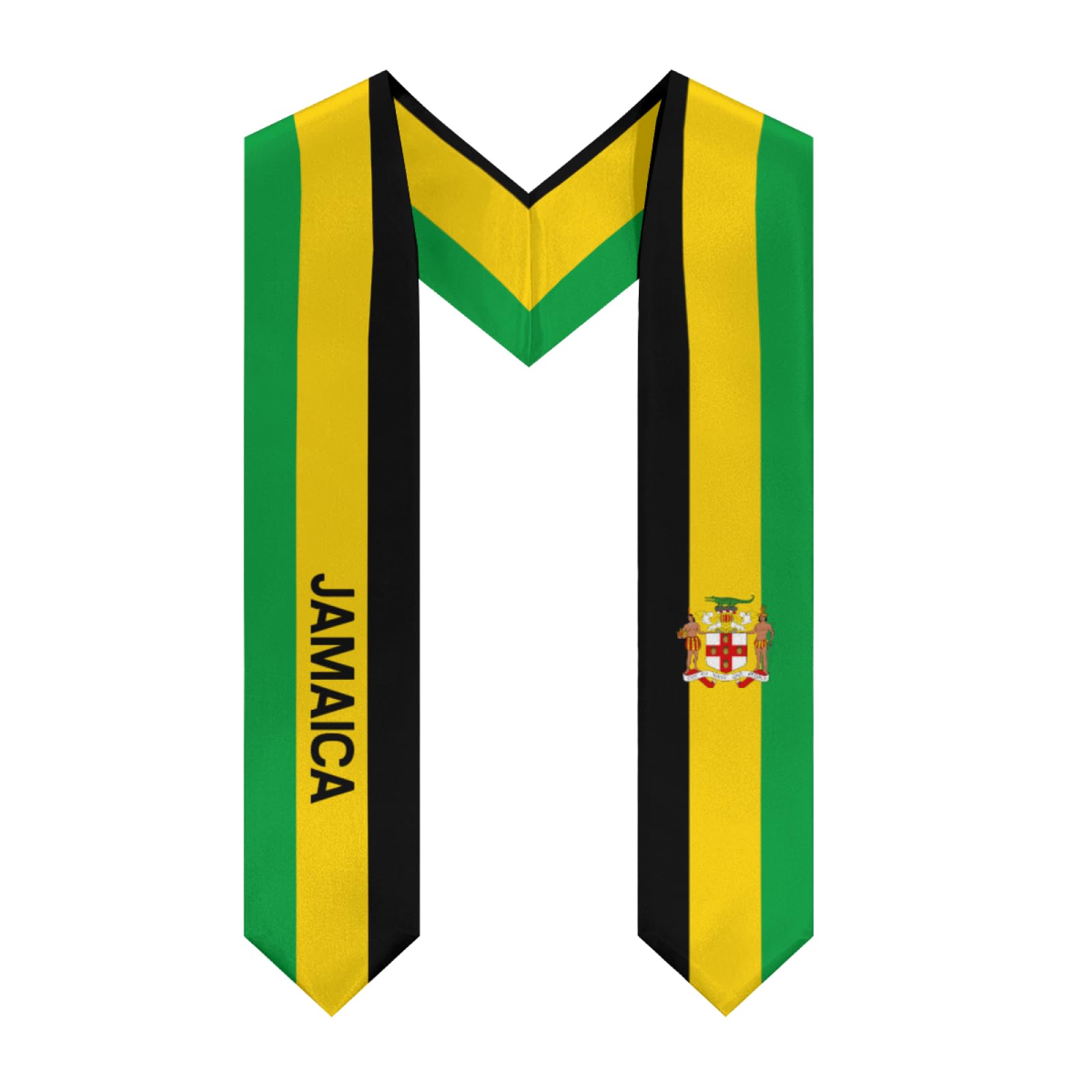 DABOYOZHZH Emblem of Jamaica Cool Graduation Stole Shawl Sash Honor For Study Aboard International Students