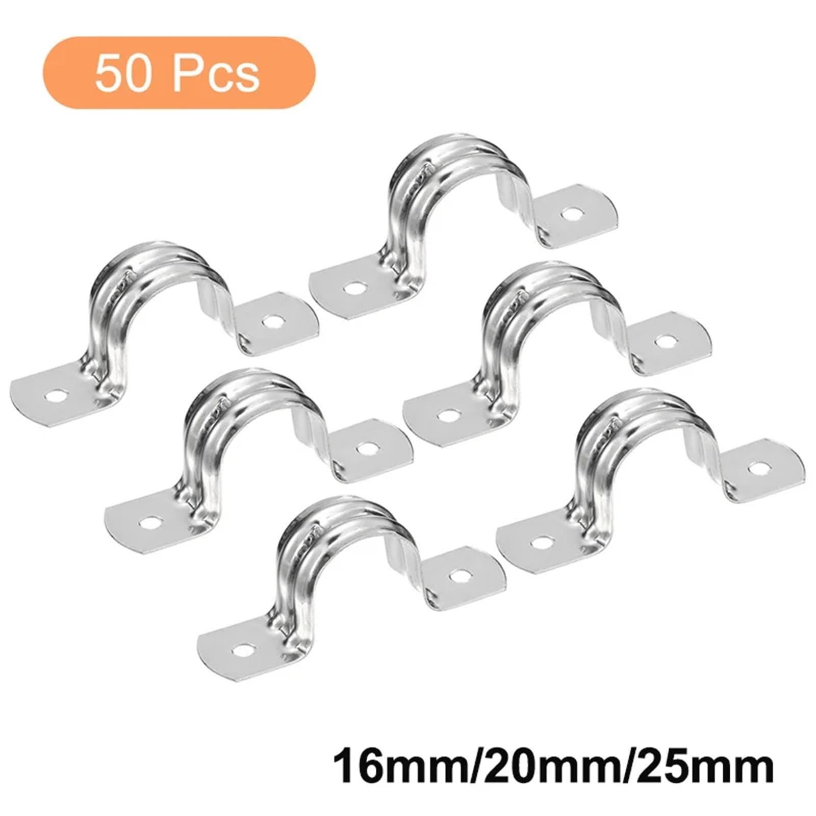Colliers De Serrage En Acier Inoxydable, 50 Pièces, 16/20/25mm Pour Tuyaux