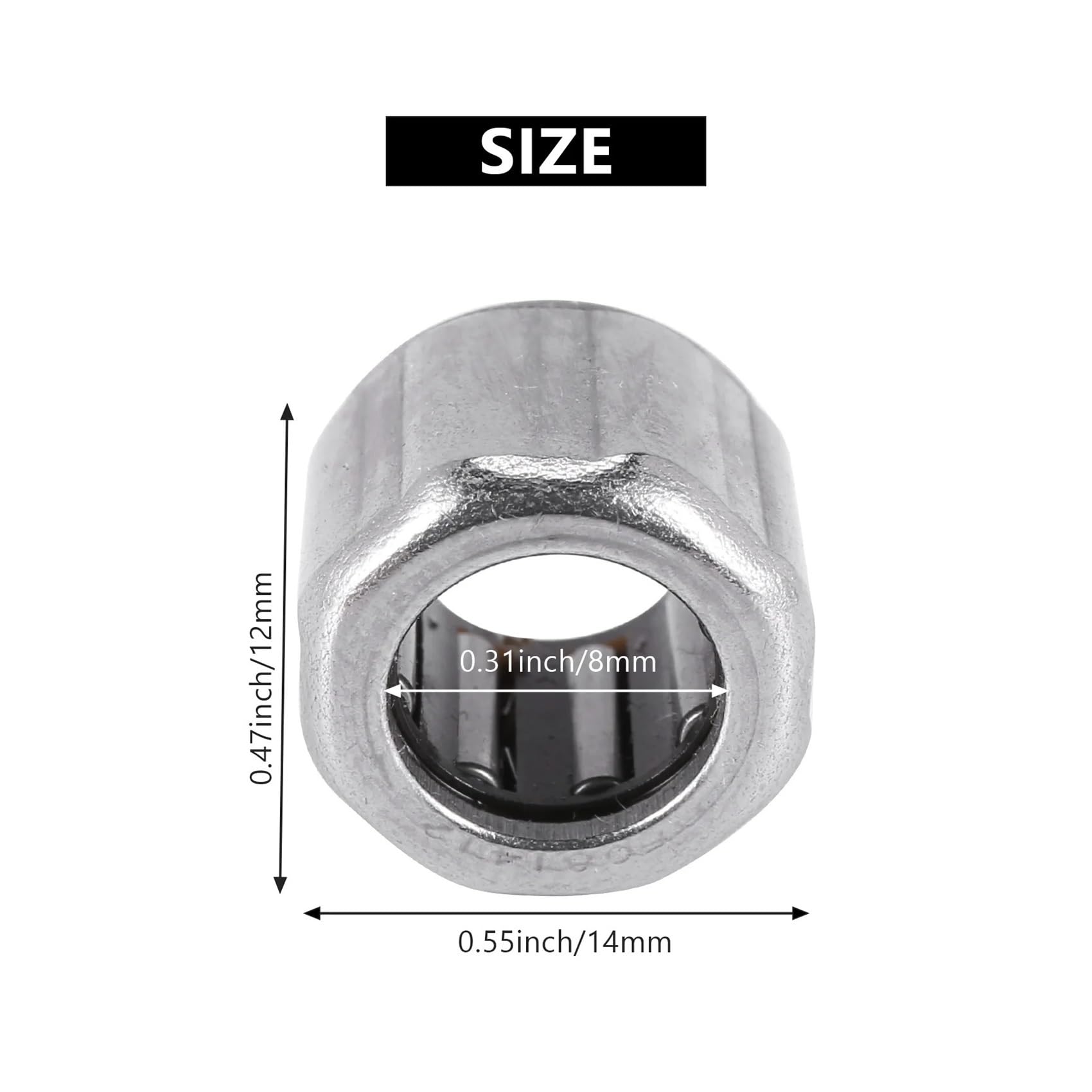 Rodamiento de agujas de 10 piezas HF081412 anillo exterior rodamiento de agujas unidireccional octogonal 8X14X12mm