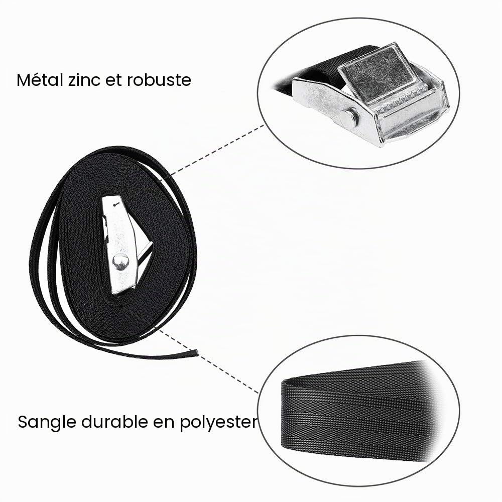 4 Sets De Piquets d'ancrage Robustes pour Trampoline Kit d'ancrage Au Sol- Piquets en Acier Galvanisé Inoxydables pour Trampoline Jardin Camp Balançoire avec 4 Sangles Solides (Noire)