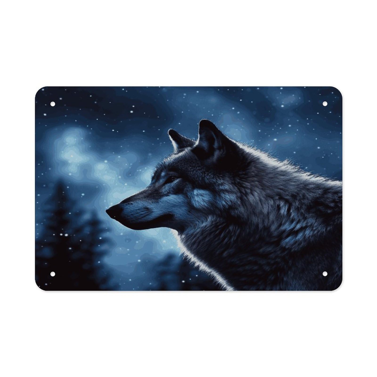 Fodpand Style Lonely Wolf Wall Art Metal Signs Tin Sign