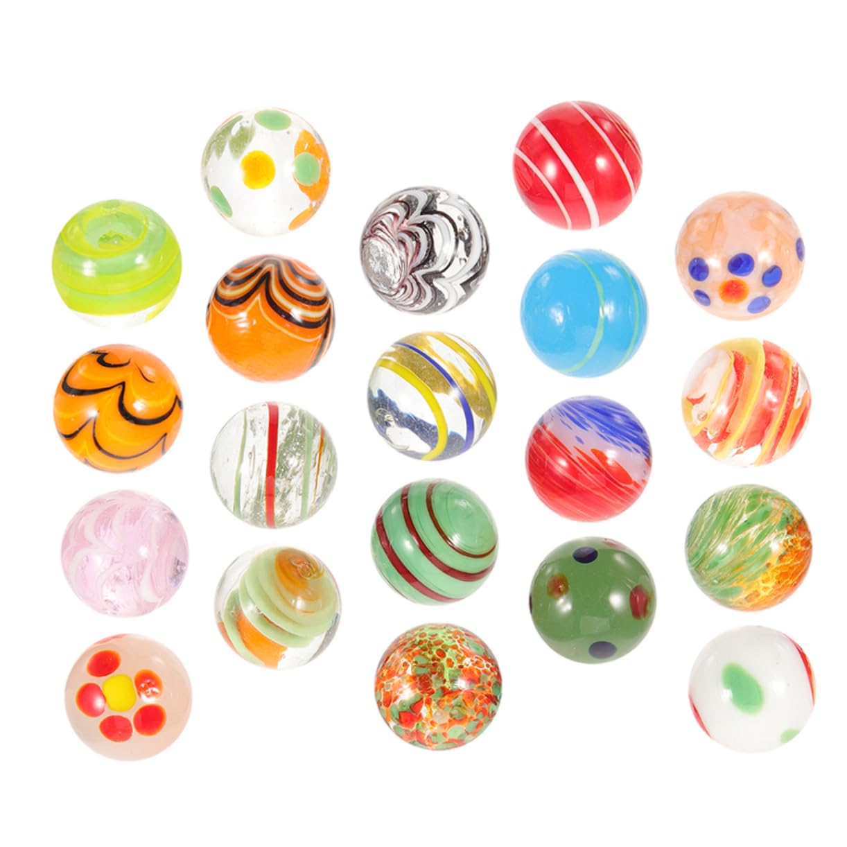 Hemoton 20Pcs Decorative Glass Marbles Assorted Beads for Fish Tank Decoration Play Vase Fillers Garden Ball Decor Easy to Clean and