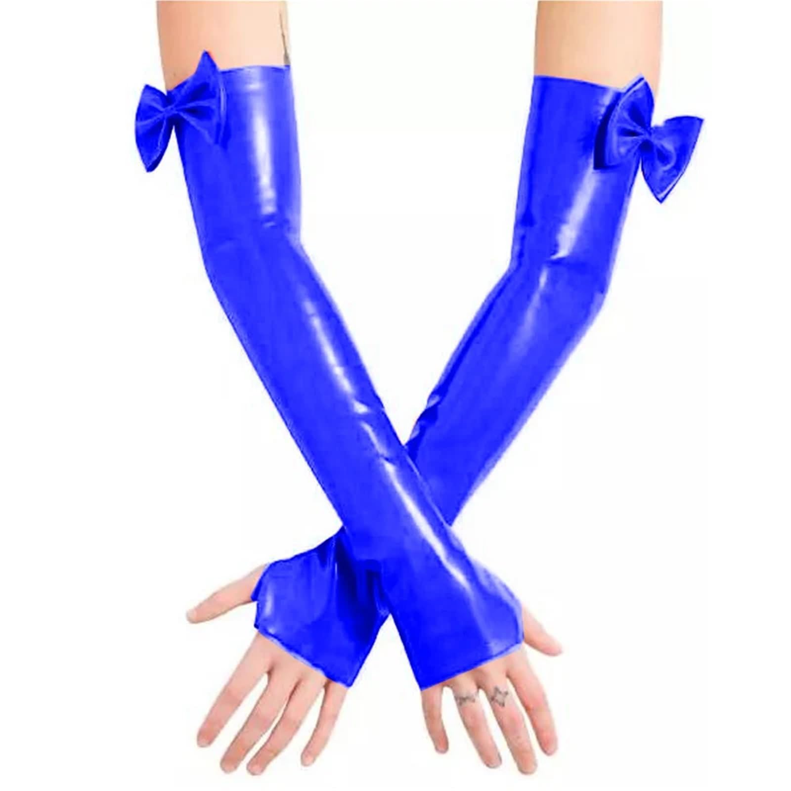 Guantes Largos para Mujer Guantes sin dedos Club baile Bowknot guantes de mano largos Vintage fiesta mujeres hasta el brazo