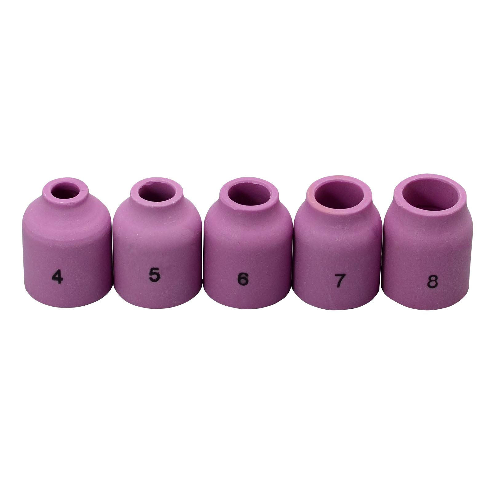 RIVERWELD TIG Alumina Nozzle Ceramic Cups 53N58 4# 6.5mm, 53N59 5# 8.0mm, 53N60 6# 9.5mm, 53N61 7# 11.0mm, 53N61S #8 12.5mm Assorted kit for SR WP 9 17 18 20 25 26 TIG Welding Torch 5pcs