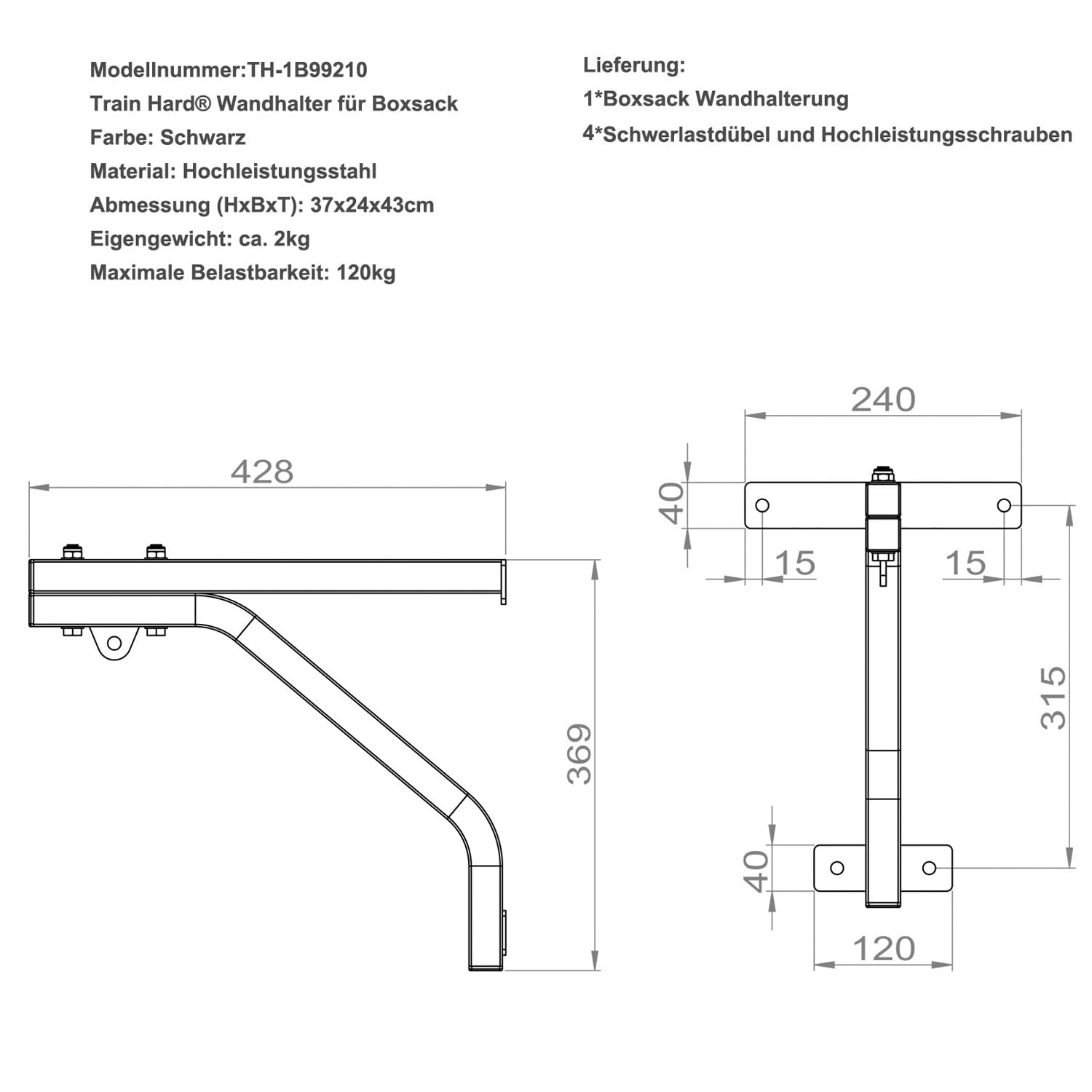 Wandhalter Wandhalterung für Boxsack