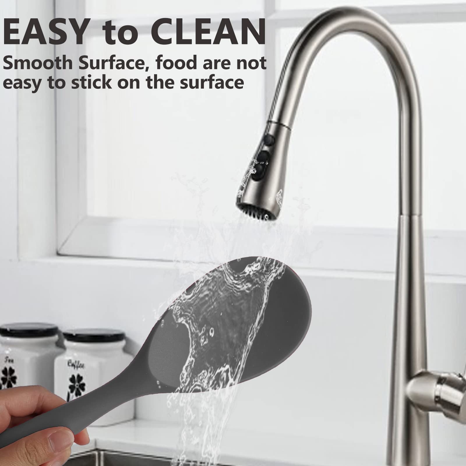 Dioycli Silicone Rice Paddle Set (2-Pack) - Nonstick Heat-Resistant Kitchen Spoon