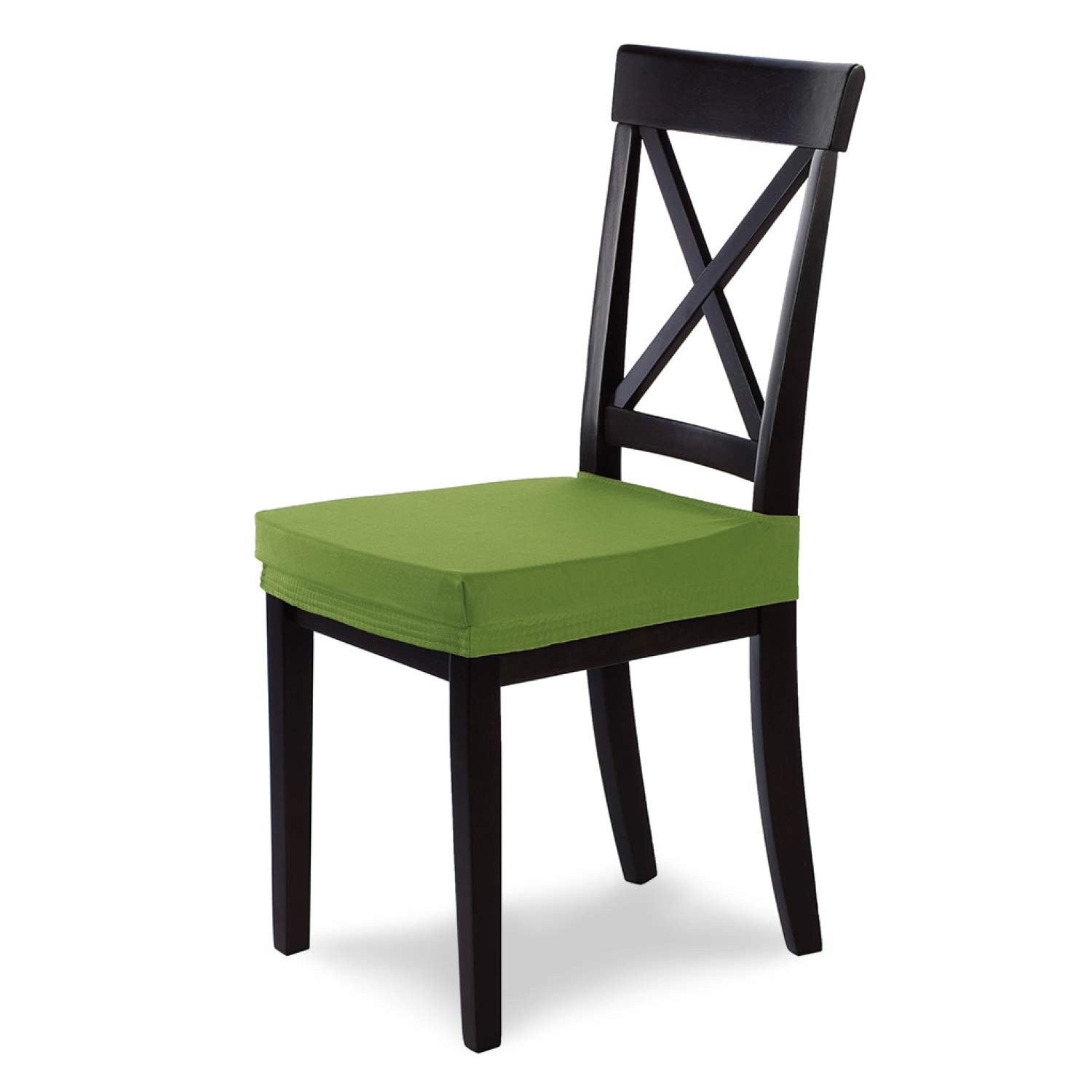 SCHEFFLER-Home Copri Sedie Marie / Set di 6 Coprisedie Elasticizzato per Sedie da Pranzo / Coprisedie Senza Schienale / Fodera Sedia Elasticizzata idrorepellente con banda elastica, Verde-Apple