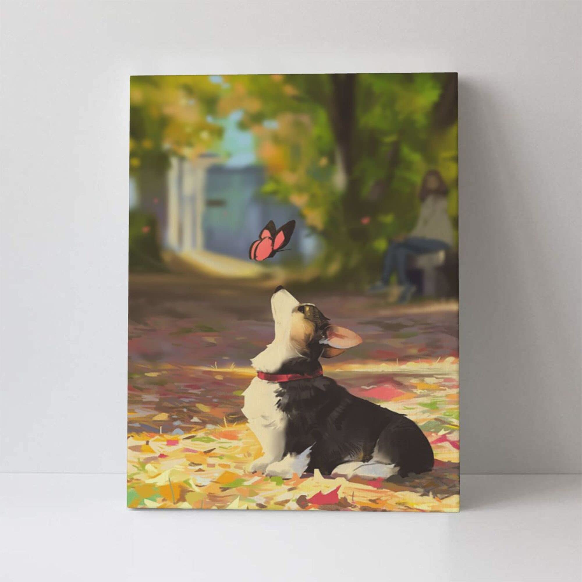 Amazon.co.jp: アートパネル かわいい コーギー 犬 アートフレーム