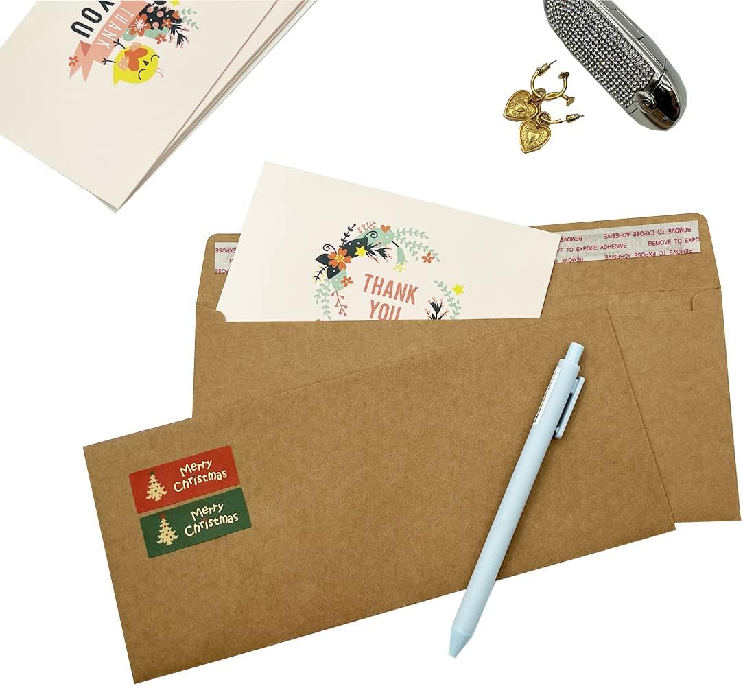 80Qty#10 Brown Kraft Business envelopes 4.125x9.5In- windowless design 120GSM paper envelopes - Image 4