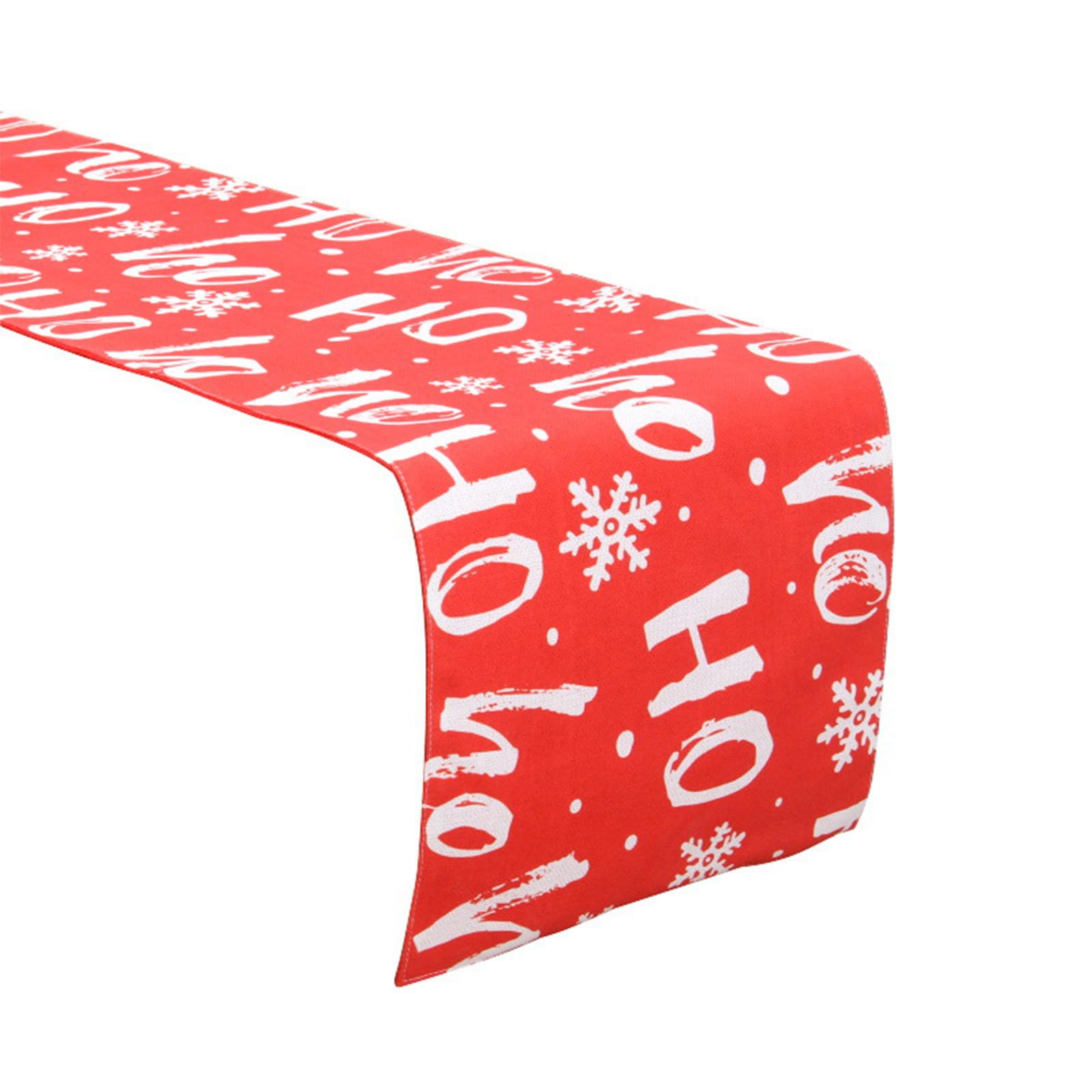 Msioytog Hoho Double Layer Ta Christmas Table Runner Eye Catching Placemat Decoration Stylish Tablecloth For Dining Room Household Table Cloth Celebratory Christmas Accessory