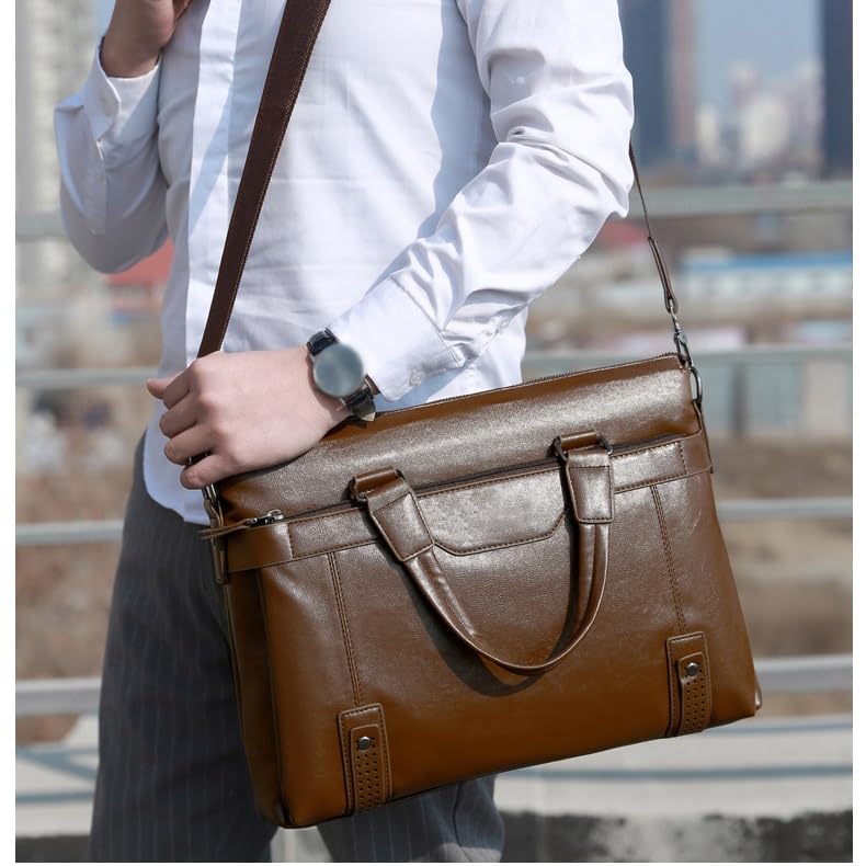 JSEIAJB Men's Briefcase Bag BusinessDocument Bags Luxury Man Bag Travel Suitcase Wallet4