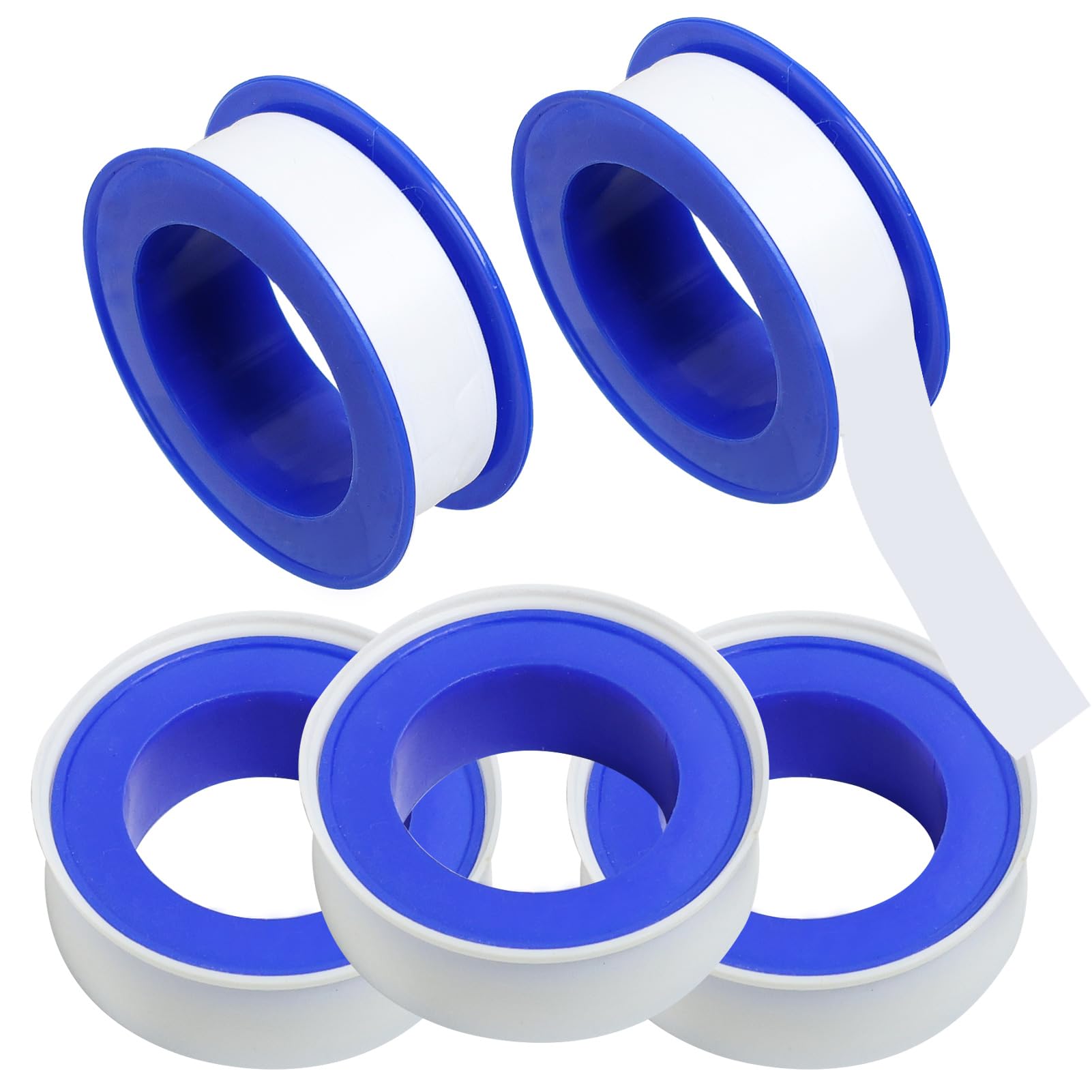 Greacesrio 5 Rollos de Cinta Teflón Profesional De 10mX12 mm, Cinta Selladora de Tubería, Cinta y Tape, Material Sellador Impermeable, Selladora de Tubería para Plomería, Cinta Reparadora blancos