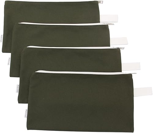 Estuches con cierre para organización de herramientas de Augbunny, 100% algodón, 16onzas, ultrarresistentes, multiusos, de lona, 4 unidades
