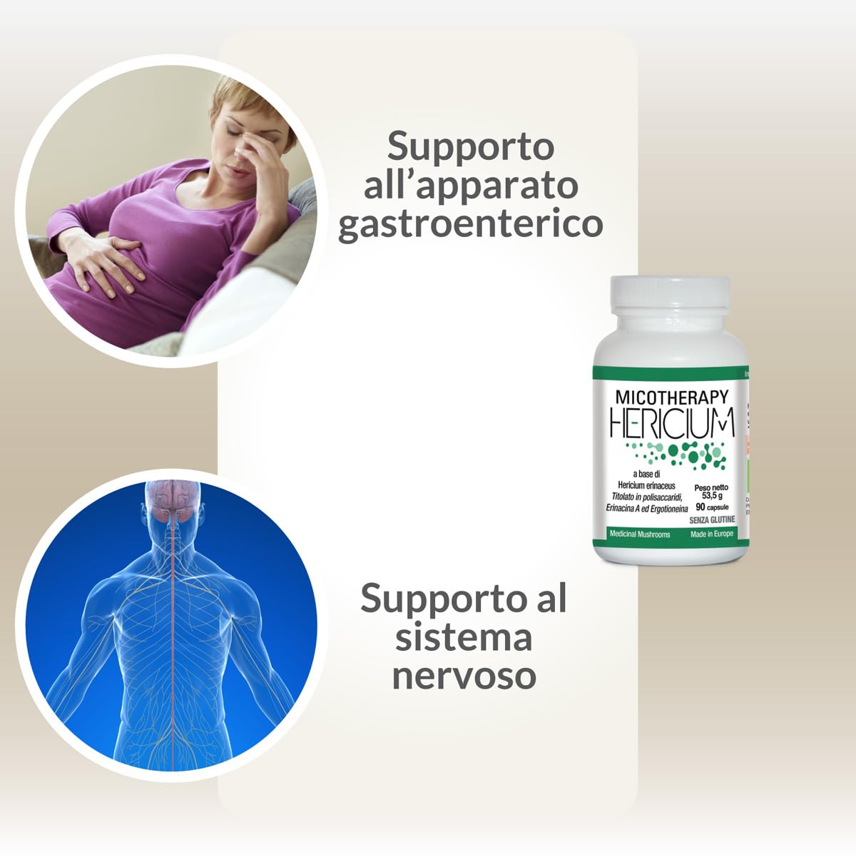 AVD REFORM | Micotherapy Hericium – Integratore con Hericium erinaceus da coltivazione biologica per il benessere gastrico e neurologico – 90 capsule – Prodotto in Italia