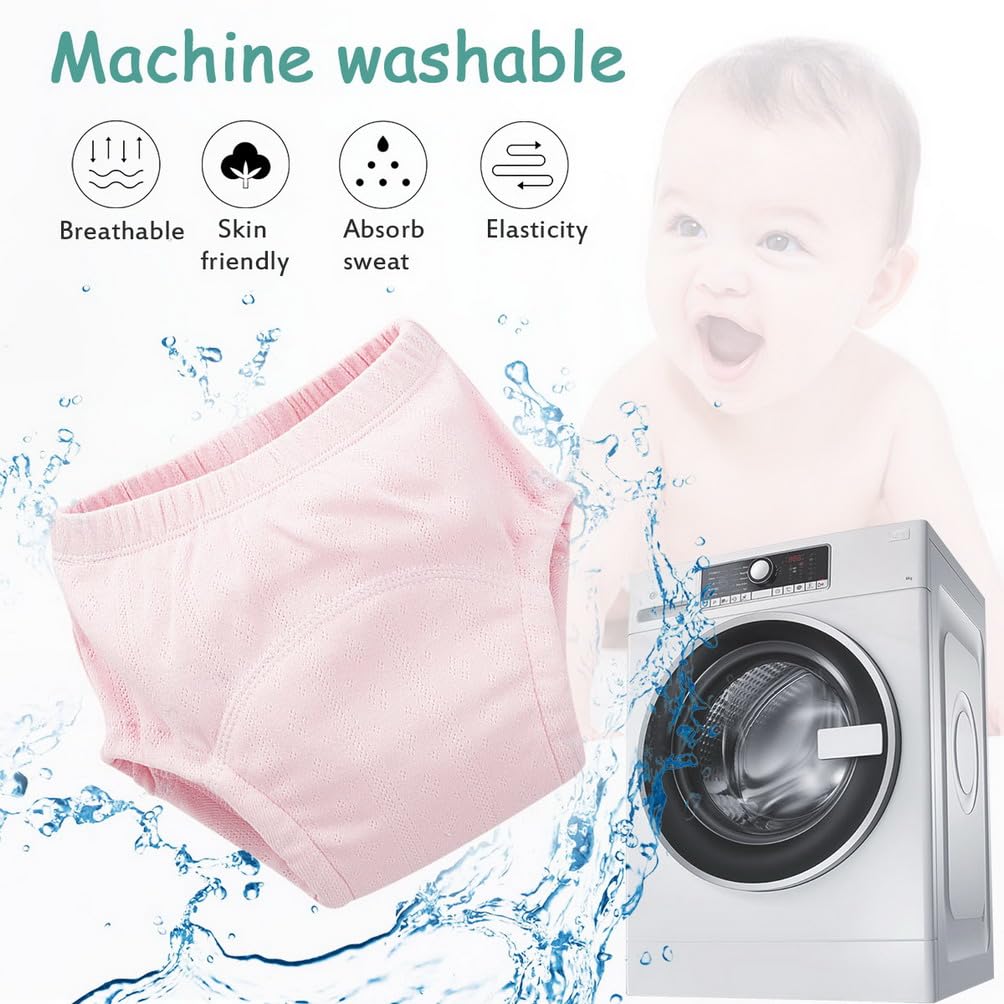 Lot de 6 Culotte Apprentissage Propreté Bébé Filles Garçons sous-Vêtements Slip d'Entraînement en Coton Enfants Couches Culotte d'apprentissage Lavable pour Bébé Tout-Petit 0-3 Ans
