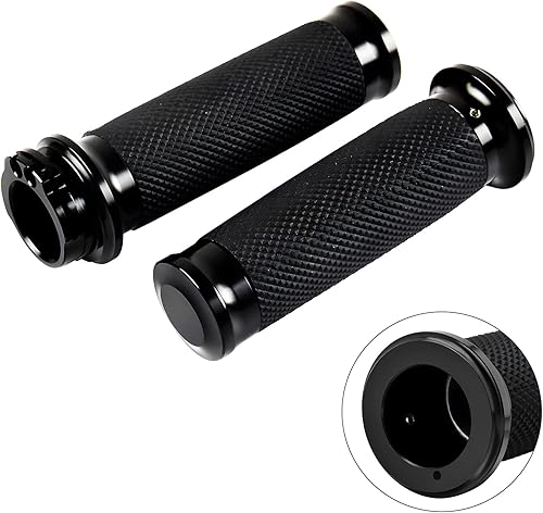 Miniatura 1 de PBYMT Empuñaduras de manillar de motocicleta de 1 pulgada, color negro, compatible con Harley Touring Honda, Yamaha, Suzuki, Kawasaki