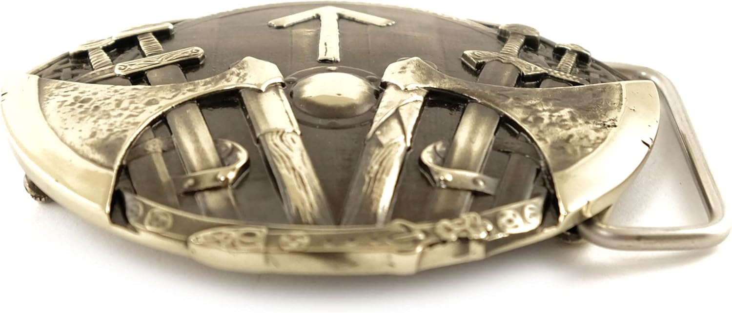 Tiwaz german silver belt buckle, Old Norse Scandinavian Nordic Celtic Viking Pagan TYR runic solid belt buckle for casual 1.5 or 1.8 belt