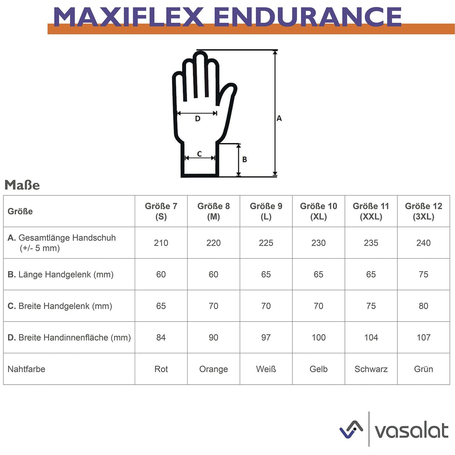 ATG Maxiflex Handschuhe Gr. 11 Endurance 10 Paar - Arbeitshandschuhe mit Noppen für Herren und Damen - Montagehandschuhe mit bestem Grip