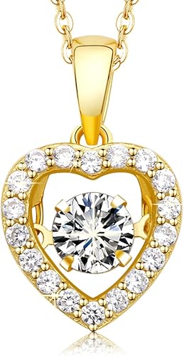 MEGA CREATIVE JEWELRY Women Sterling Silver Miraculous Virgin Mary Gold Pendant Necklace Mother of Pearl Crystals Religious Jewelry Gifts for Her Oro