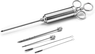 Outset 76456 Stainless Steel Meat Injector, 6-piece, Set