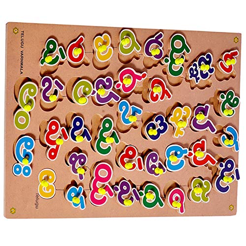 Sweet Pinewood Wooden Puzzle Telugu Varnmala Learning Educational Easy