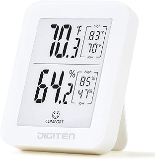 DIGITEN TH30E Digital Hygrometer Indoor Thermometer with Backlight 360°HD E-Ink Screen Room Thermostat Humidity Gauge Industrial Grade Swiss SENSIRION Digital Sensor High Accuracy Temperature Humidity Monitor for House Garage Greenhouse Wine Cellar