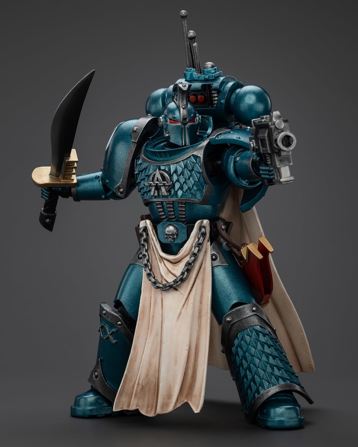 GWTCTOY JoyToy GW oryginalna licencja 1:18 figurka akcji, Alpha Legion Legion Praetor with Power Sword, 12 cm zestawy do montażu figurek kolekcjonerskich