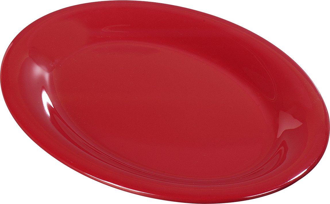Carlisle FoodService Products Sierrus Plateau de service ovale en mélamine, passe au lave-vaisselle, 30,5 x 22,9 cm, rouge