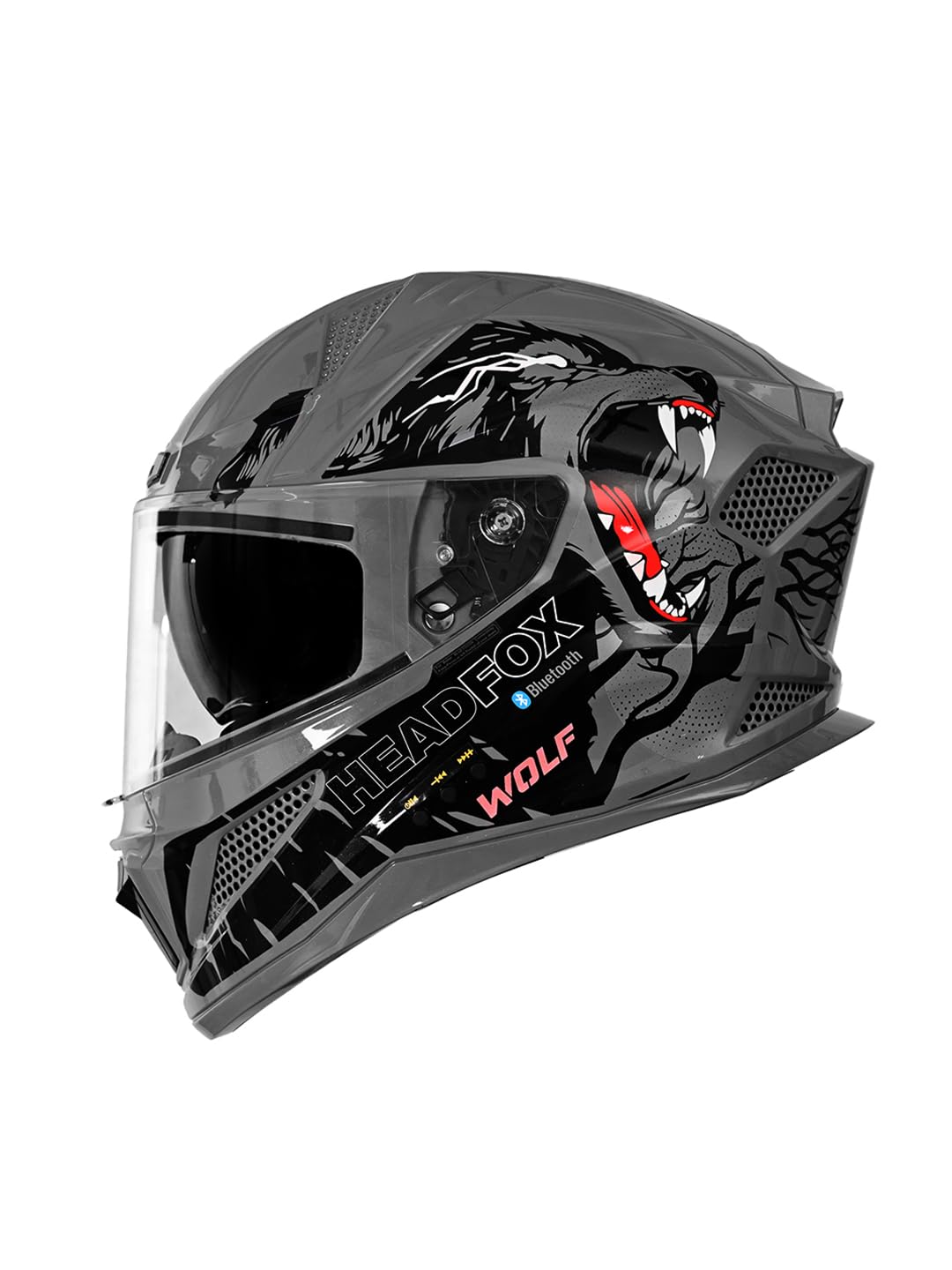 HEADFOX N2F Wolf Full Face Bluetooth Helmets for Bike | Waterproof Smart Helmet for Man & Women | ISI Certified |Music, Waterproof, GPS, Built-in Bluetooth, LED Lights | Gloss-image-31