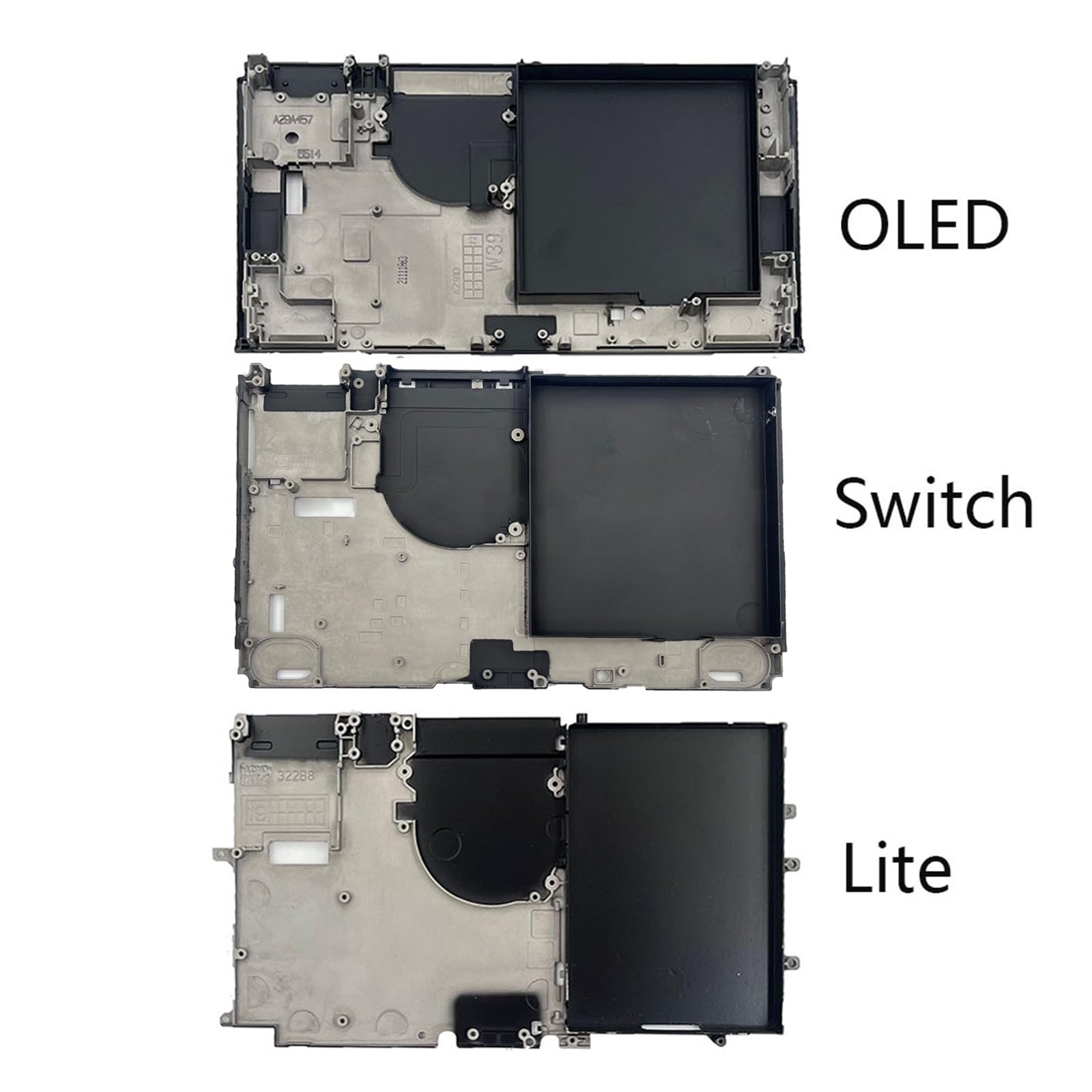 / LITE/SWITCH Portabatterie Accessori per console gioco Guscio dissipazione del calore Telaio centrale Parte interna Gusci copertura Metallo