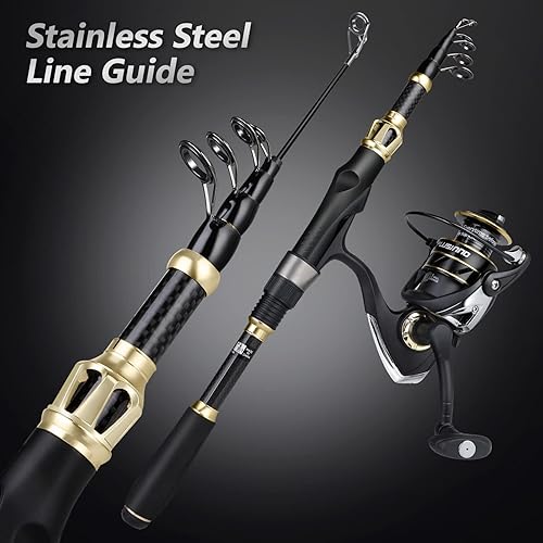 Vista 7 de PLUSINNO Fishing Rod and Reel Combo,Fishing Pole,Telescopic Fishing Rod Kit with Spinning Reel, Telescopic Fishing Pole with Carrier Bag for Kit