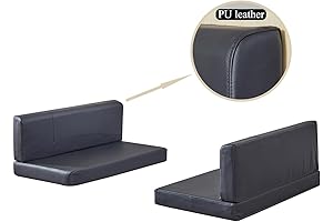 RV Dinette Cushions Replacement with Memory Foam for Travel Trailer Bed (Black, 42″)