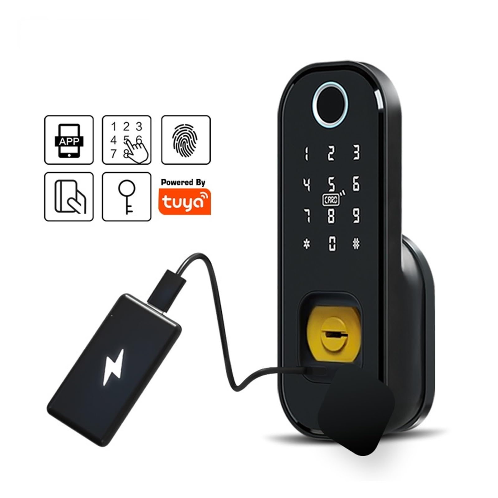 Inteligentne drzwi wejściowe， Tuya APP Smart Lock Wodoodporny zamek z czytnikiem linii(Tuya App)