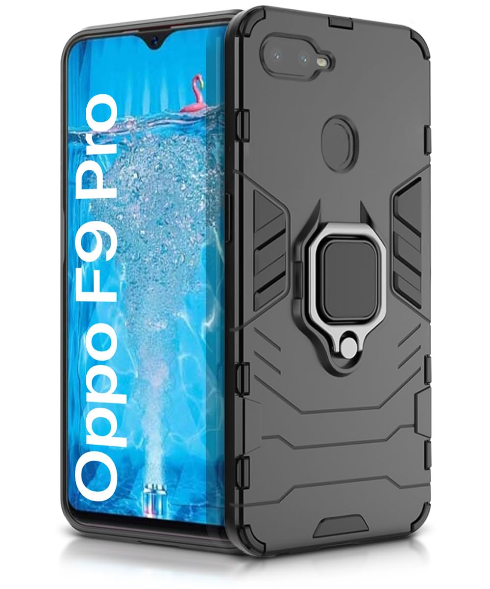 WOW IMAGINE Shock Proof Back Case Mobile Cover for Realme U1 | Oppo F9 Pro (Armor | Hybrid PC + TPU | Full Protection with Ring Holder Kickstand | Carbon Black) (B08LDBNWG4) Amazon Price History, Amazon Price Tracker