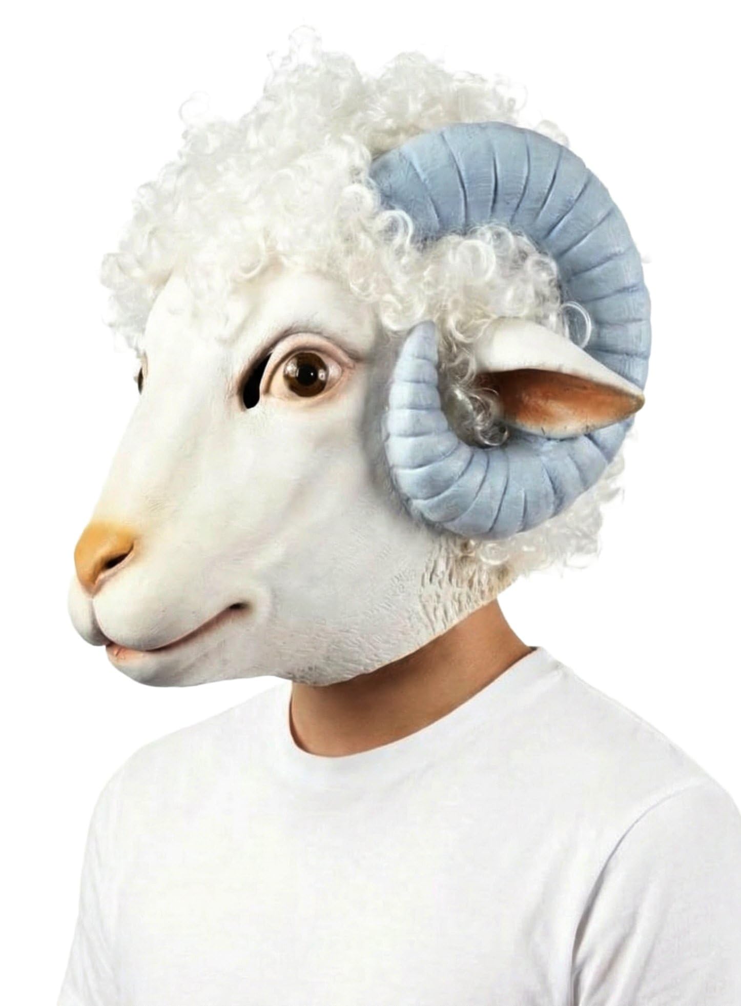 Maskworld Schaf Maske aus Latex - realistische Tiermaske als Verkleidung für Halloween, Karneval & Motto-Party