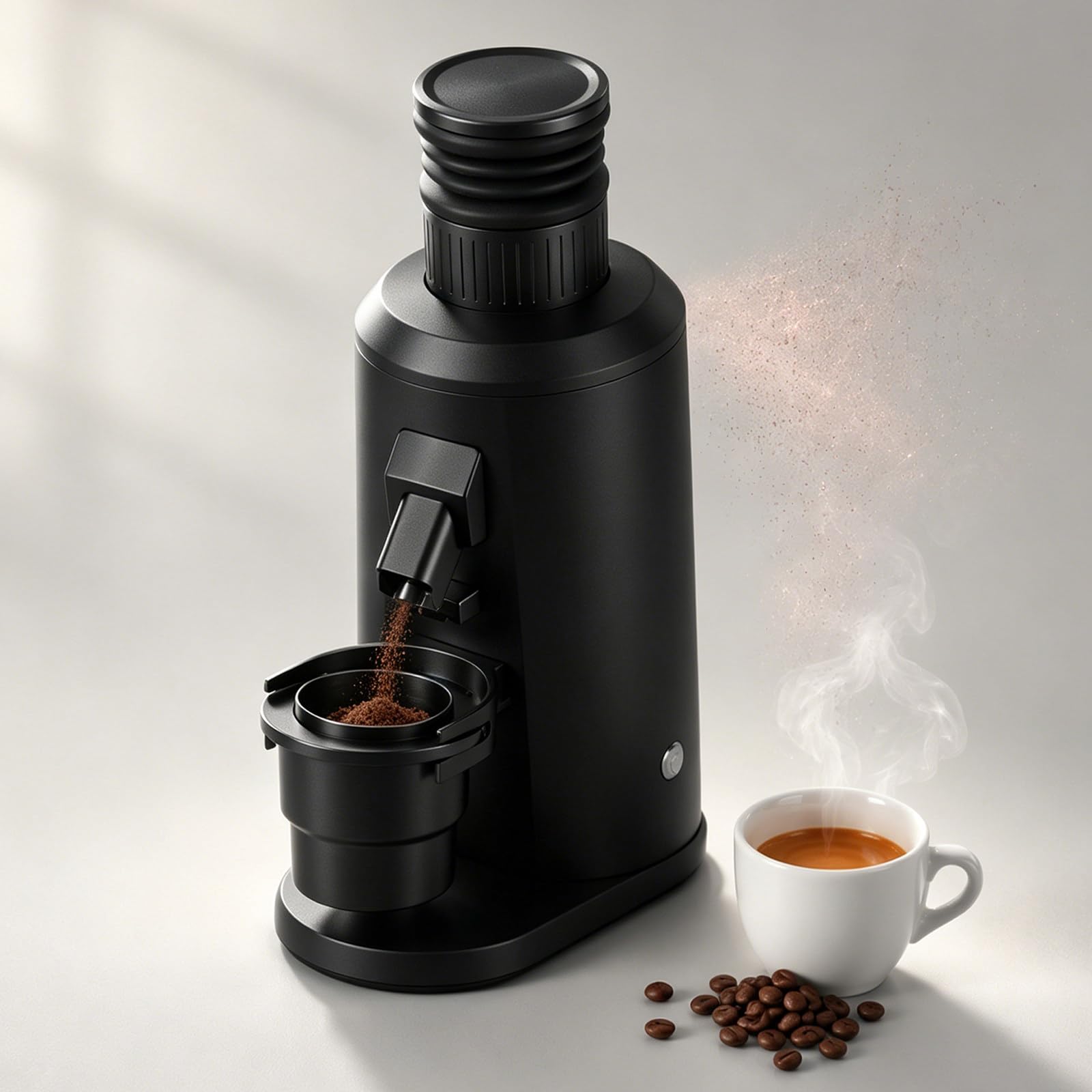 Oridlectal Black Electric Coffee Grinder Single Dosing Burr Grinder Espresso