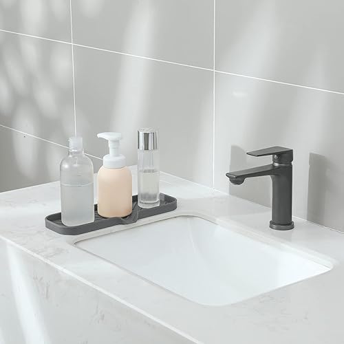 Miniatura 7 de MicoYang Jaboneras de baño de silicona con boquilla de drenaje, organizador de fregadero de baño y cocina, soporte para esponja, bandeja de jabón