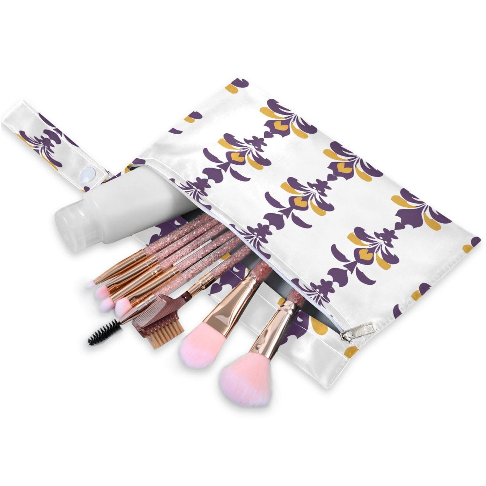 BOESI 2 Piece Wet and Dry Storage Bag, Travel Wet and Dry Bag, Waterproof Reusable, For Travel, Beach, Pool, Diapers, Toiletries, Graffiti Mardi Gras Logo Pattern