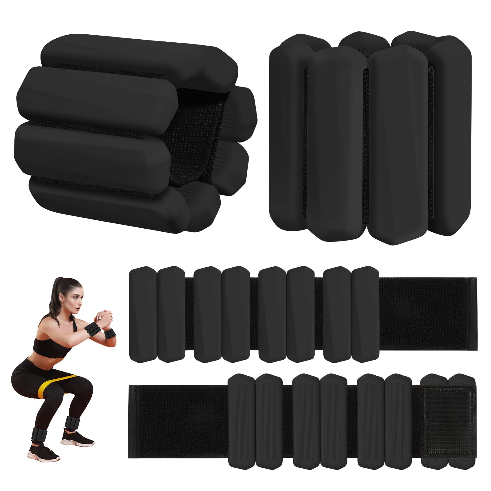 Wrist Weights Set of 2(1Lbs Each), Adjustable Wrist and Ankle Weights for Women and Men, Wearable Arm & Leg Weights Set for Walking, Yoga, Swimming, Cardio, Aerobics, Gym