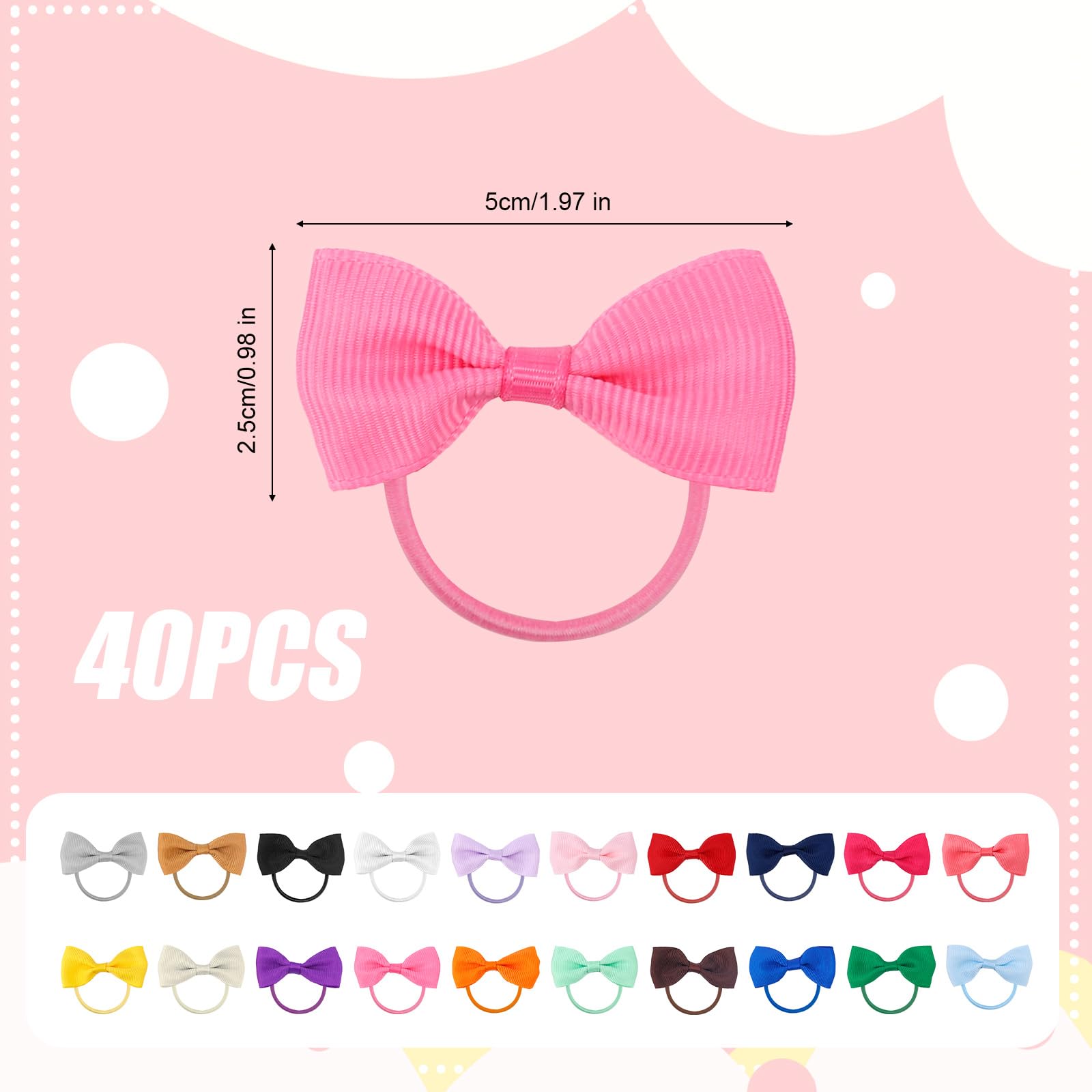 Fiocchi Capelli Piccoli Cuccioli Cane Poliestere Multicolore Elastici Accessori Toelettatura Cuccioli