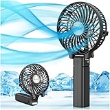 VersionTECH. Portable Handheld Fan, Powerful+Durable+4000mAh+180° Foldable, Mini Table Fans with USB Rechargeable Battery Operated Cooling Accessories for Personal Use, Travel, Office Black - commissions earned