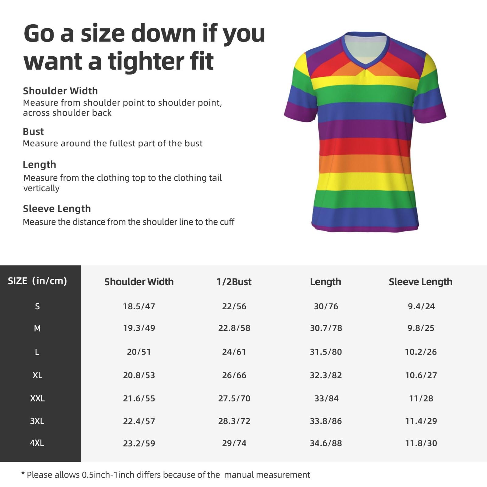Stylish Athletic Sports Jersey LGBT-Rainbow-Pride-Stripes Men's Rugby Jersey Medium