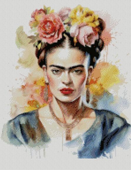 Kit point de croix Frida portrait en coton pour rompre la routine